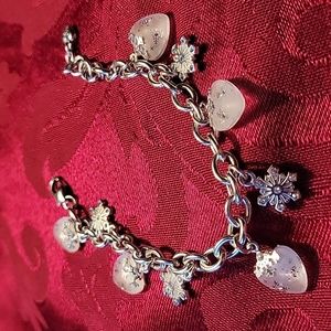 Removing soon. Brighton Frosted Heart Bracelet.  Excellent Condition.